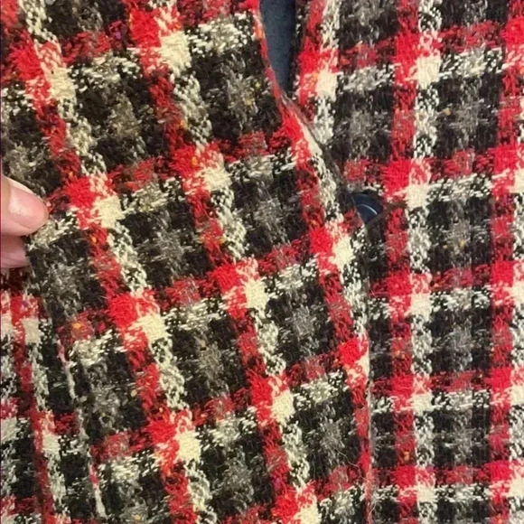 Vintage Old Navy Plaid Fall Long Coat with Belt, Fully Lined, 2 Deep Pockets - Picture 10 of 15